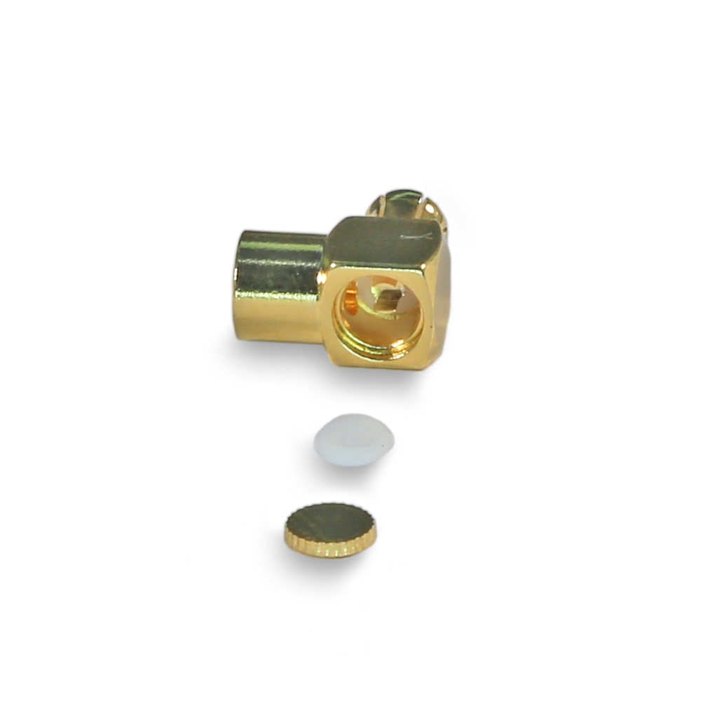 Разъем MCX(male) на полужесткий кабель RG-402 (0.141"), угловой