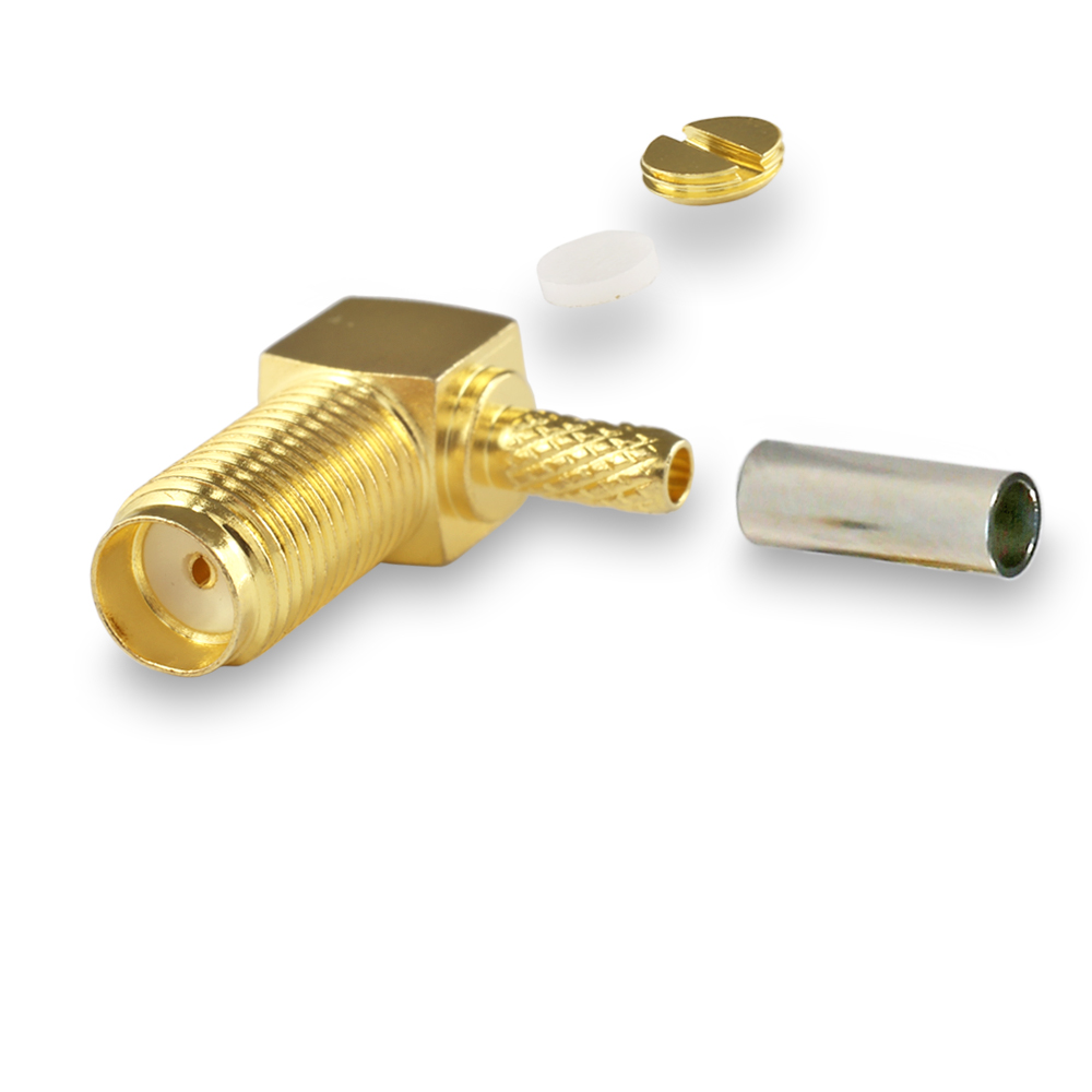 Разъем SMA(female) на кабели RG-174, RG-178, RG-316, обжимной, угловой